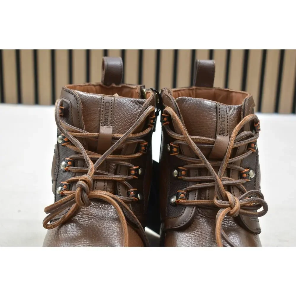 Cuadra Men's Honey Italian Deer Zip Lace Up Leather Boot CU945 US Size 8.5 EE